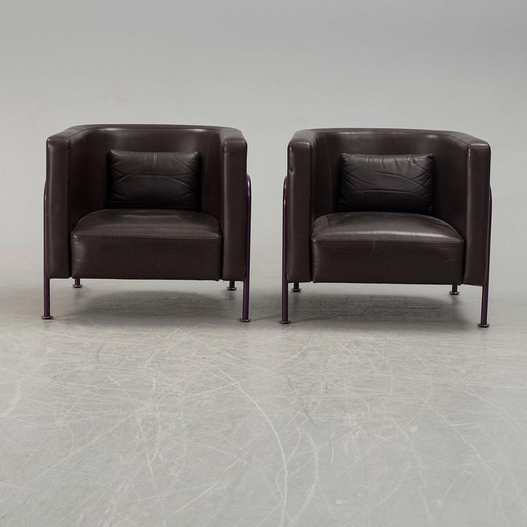 A pair of 'GA-2' easy chairs by Gunnar Asplund, Källemo, late 20th century.