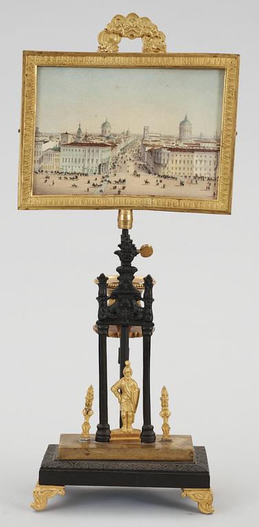 A Russian late Empire table lamp, ca 1830.