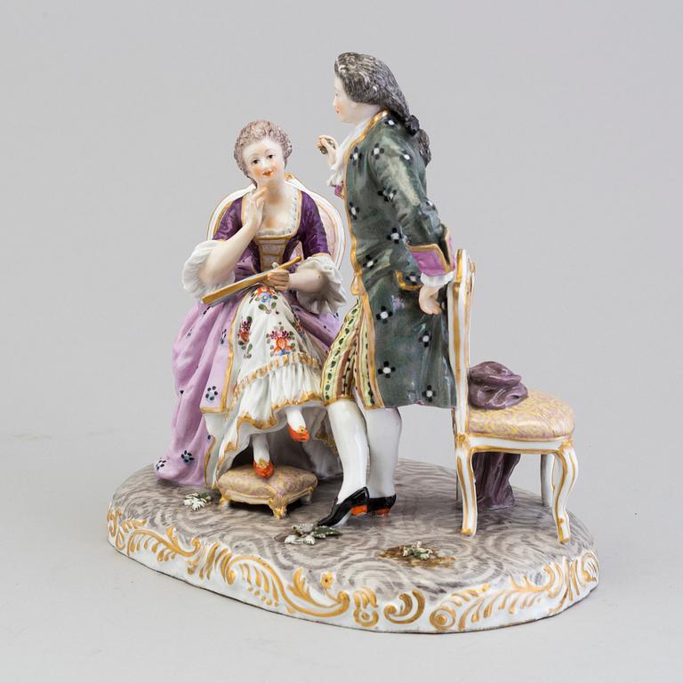 A Ludwigsburg porcelain figurine Rococo group, 18 th century, with stamp.