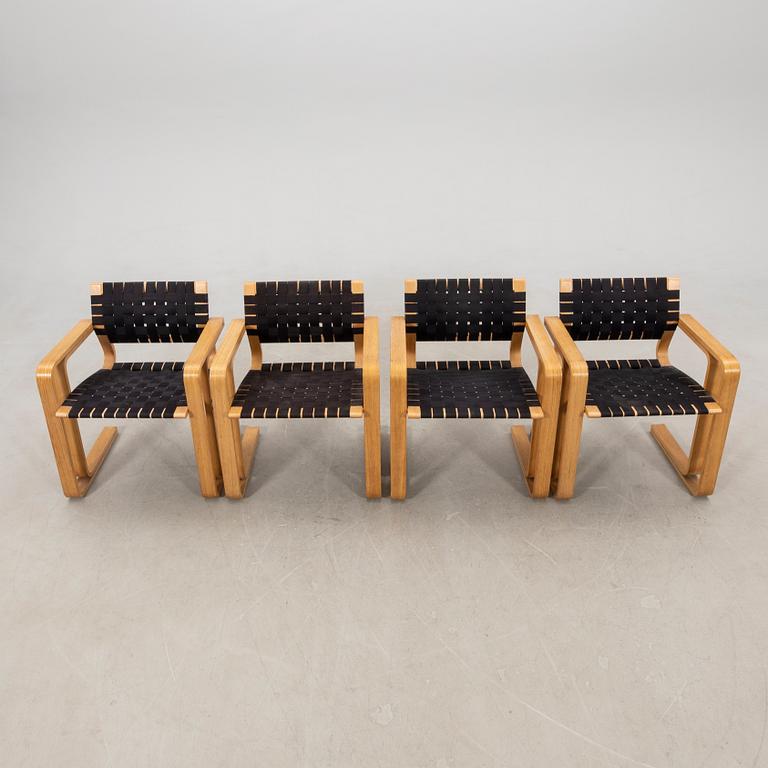 Rud Thygesen & Johnny Sörensen, four armchairs model "5531" for Magnus Olesen Denmark, latter half of the 20th century.