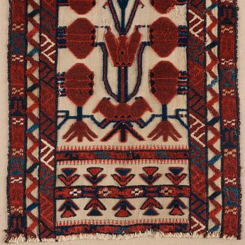 TÄLTBAND, FRAGMENT, antikt Turkmenskt, Tsarryssland, ca 102,5 x 39 cm. Monterat (med montering 107x42 cm).