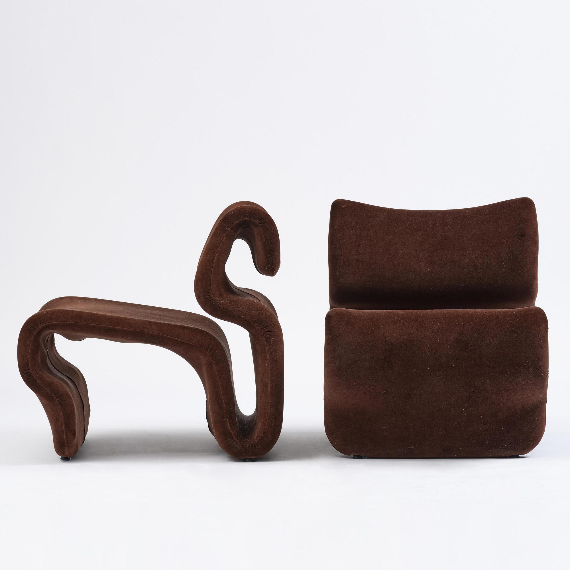 Jan Ekselius, a pair of “Etcetera” armchairs, Artilleriet Ateliers, Sweden, post 2018.