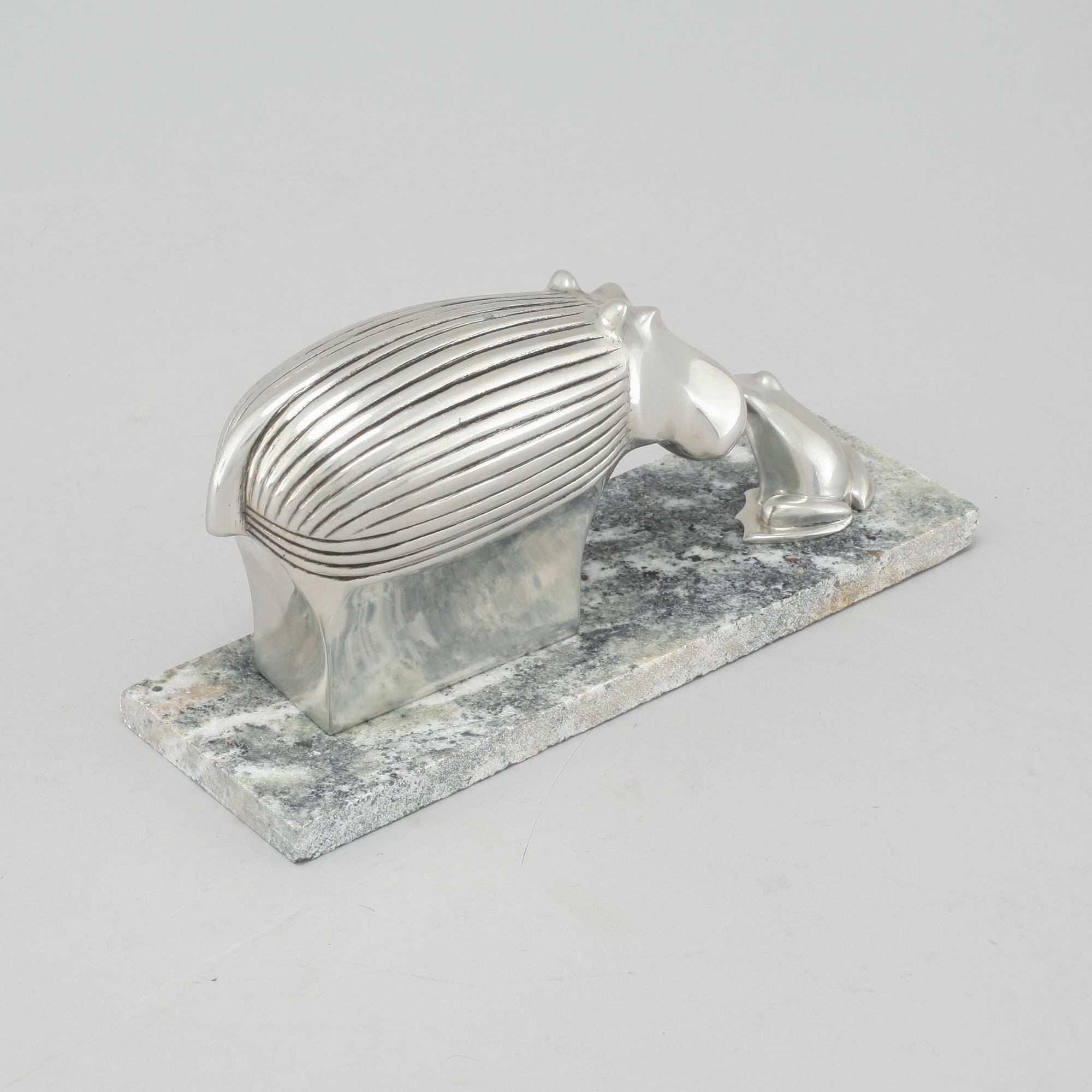 GUNNAR CYRÉN, metal, two sculptures, signed.