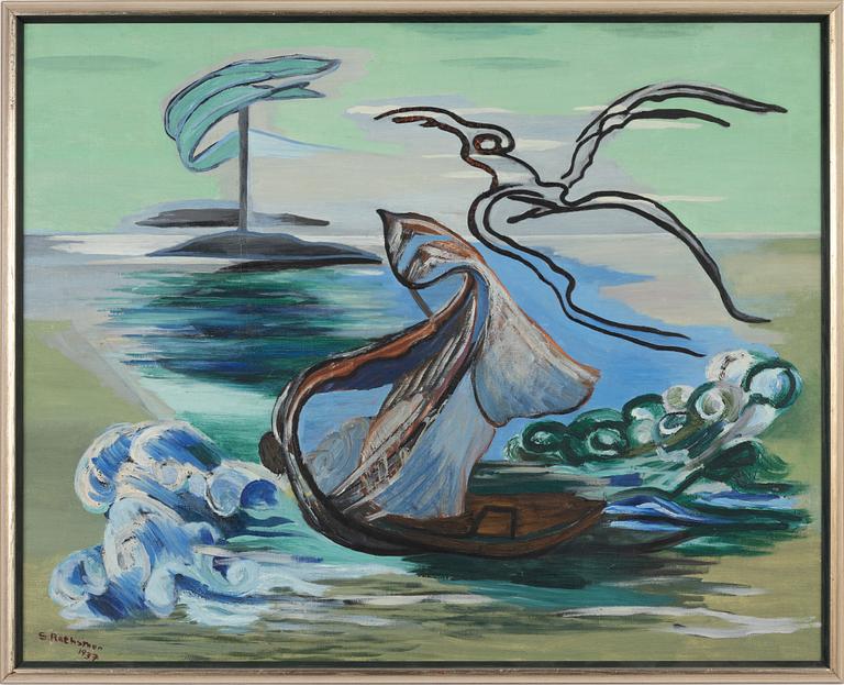 Siri Rathsman, oil on canvas, signed and dated 1937.