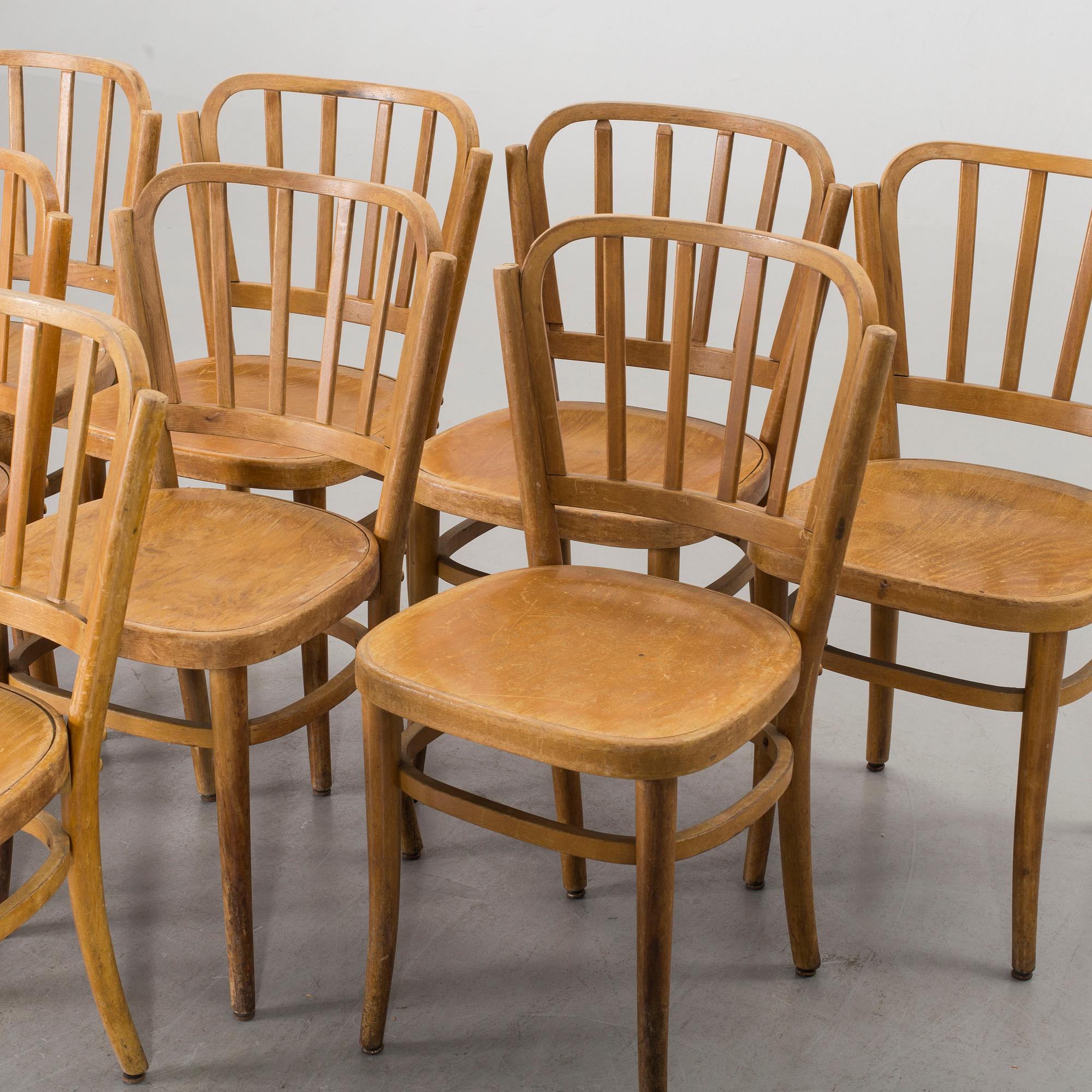 8 chairs by Kocks  Snickerifabriker, Trelleborg from the first half of the 20th century.