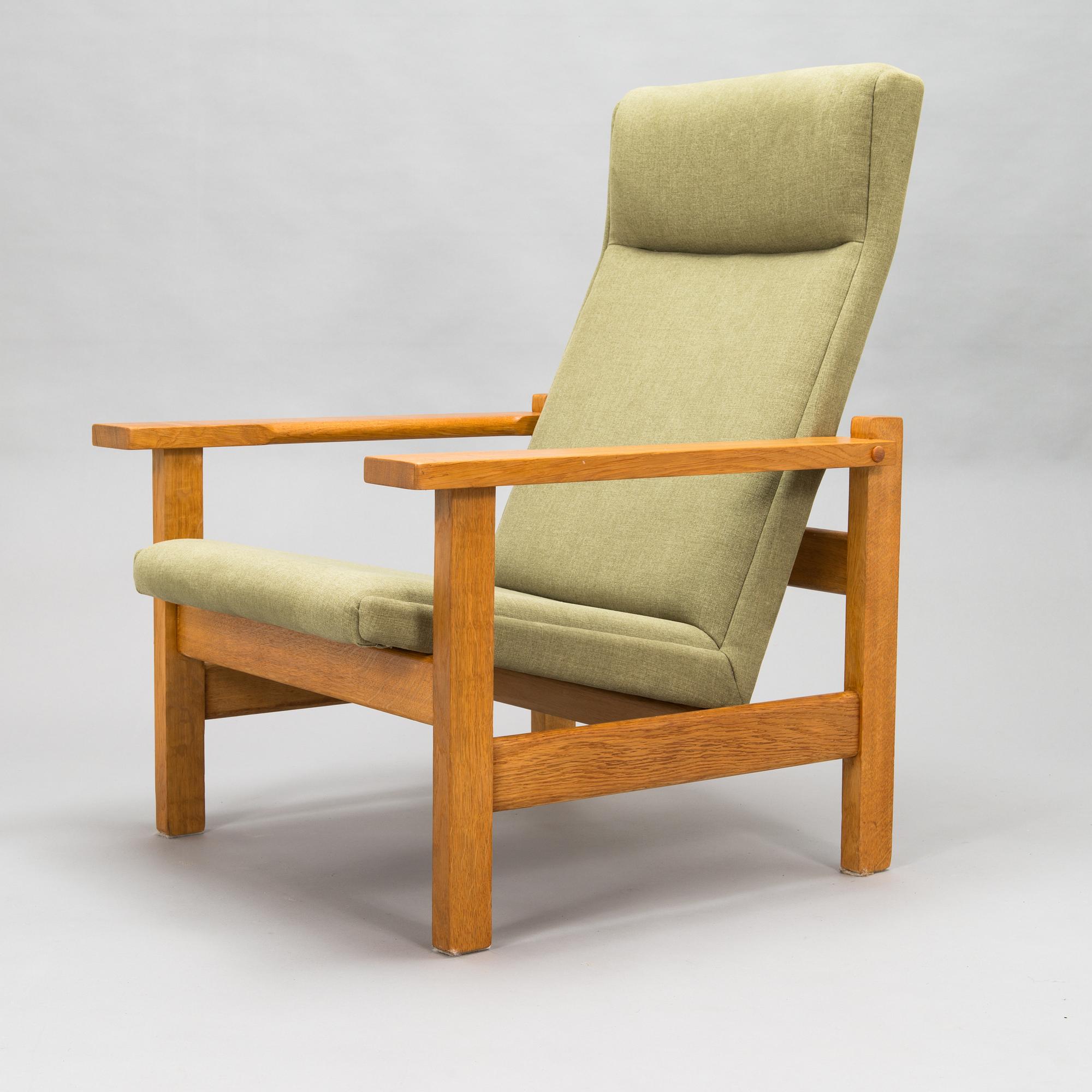 Hans J Wegner, a mid- 20th century 'GE-163A', armchair for  Getama, Gedsted, Denmark.