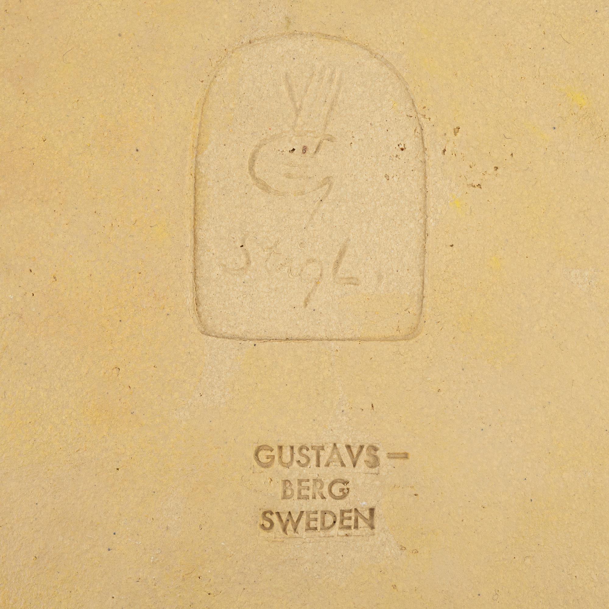 Stig Lindberg, a stoneware wall relief, Gustavsberg, Sweden.