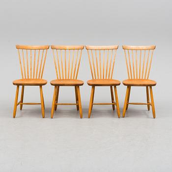 CARL MALMSTEN, stolar, 4 st, "Lilla Åland", Stolfabriks AB Smålandsstenar, 1950/60-tal.