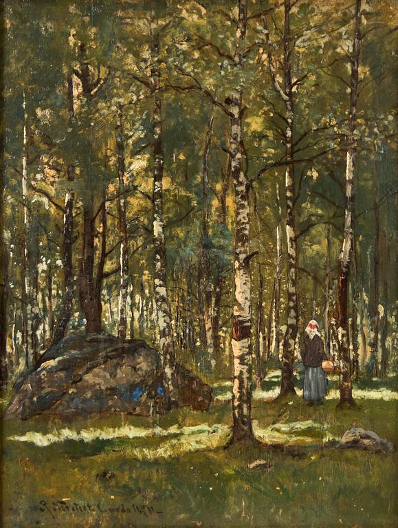 Reinhold Norstedt, "Björkskogsinteriör, Lunda, Vingåker".