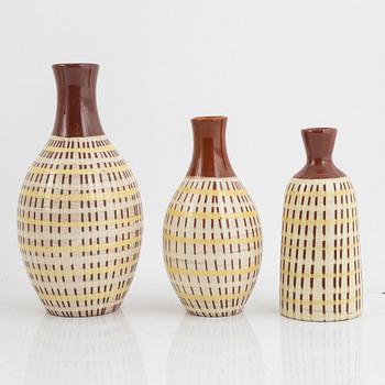 Anna-Lisa Thomson, 5 vases, Upsala Ekeby, mid-20th century.