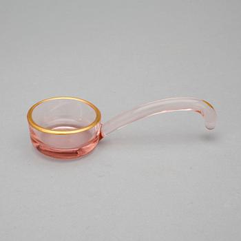 KAVIARSKÅL MED FAT OCH SKED, glas, 1900-tal.
