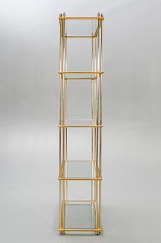 Shelf, brass, glass, 1970s.