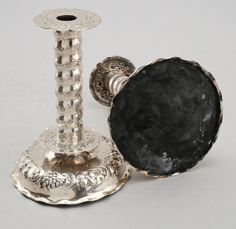 LJUSSTAKAR, 1 par, silver, Tesi, Göteborg 1948.