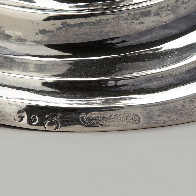 Carl Fahlberg, ljusstakar, ett par, silver, Uppsala 1765. Rokoko.