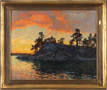 Gottfrid Kallstenius, "Solnedgång, Källvik” - Månberget.