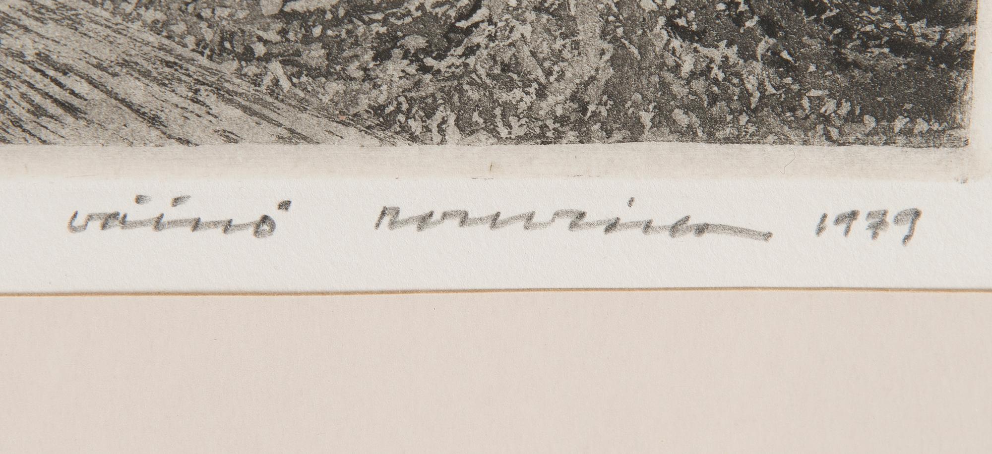VÄINÖ ROUVINEN, akvatinta, signeerattu ja päivätty 1979. Taiteilijan koevedos.