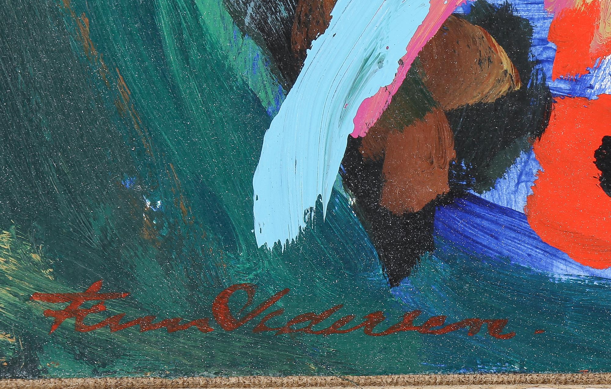 FINN PEDERSEN, olja på papper, uppfordrad på duk, signerad.