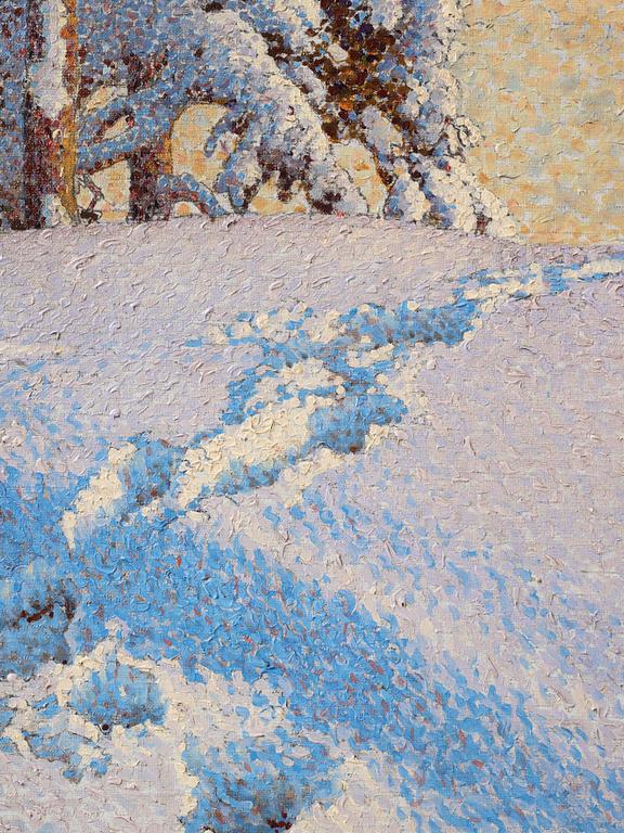 Gustaf Fjaestad, Snowy landscape.