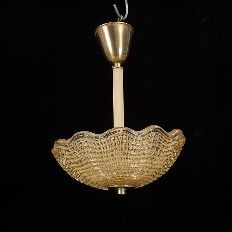 TAKLAMPA, Orrefors, 1960-tal. Höjd ca 39 cm.