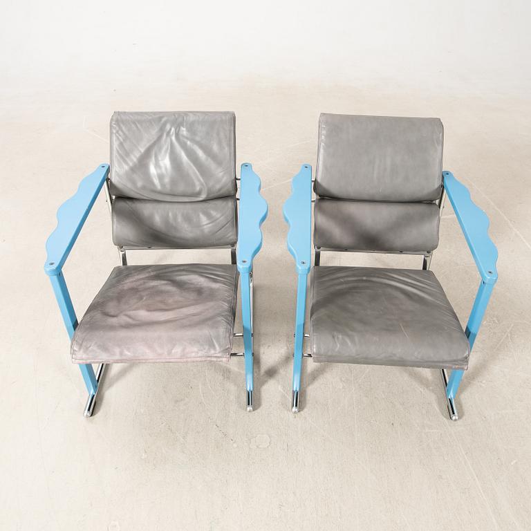 Yrjö Kukkapuro, armchairs a pair "Experiment" Avarte 1980s.