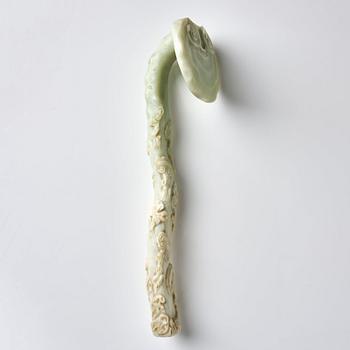 A sculptured nephrite ruyi sceptre, 20th Century.