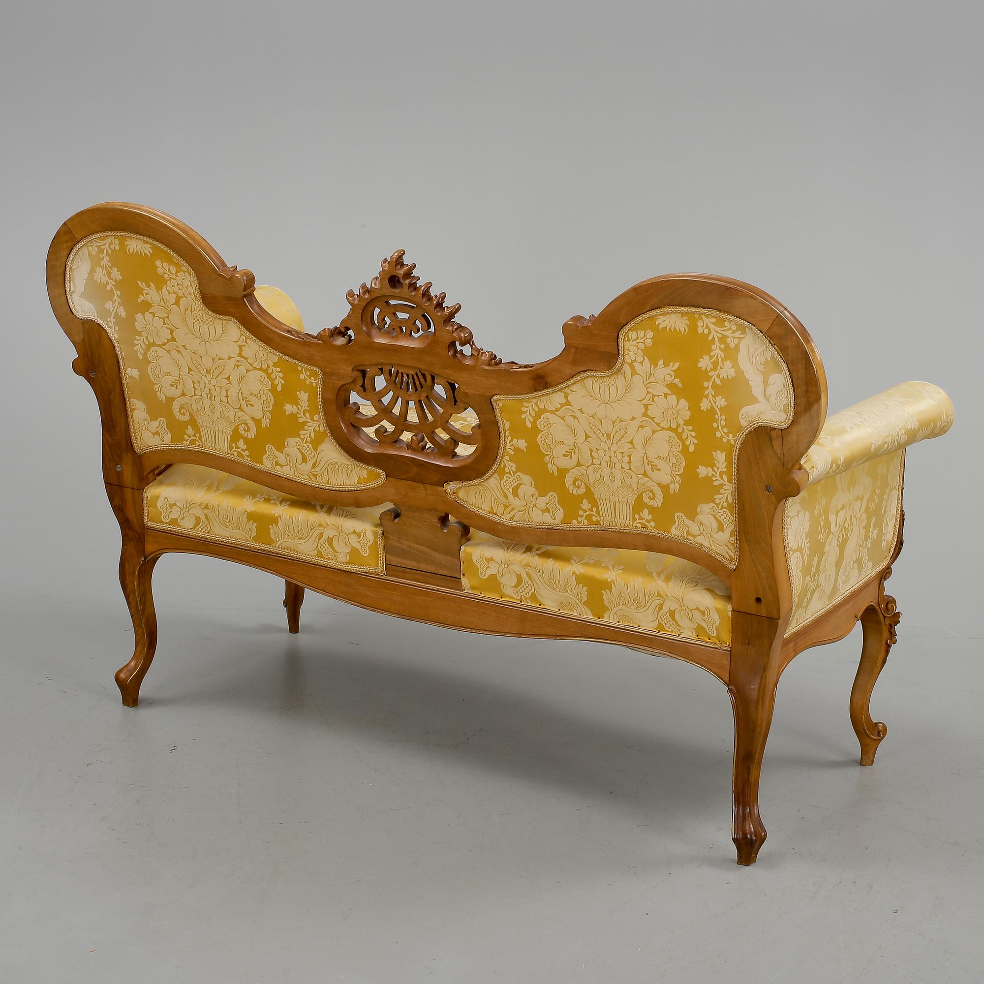 SOFFA, nyrokoko, Myrstedt & Sterns, Stockholm, omkring 1900.