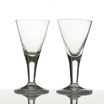 A pair of large Swedish wine goblets, 18th Century.