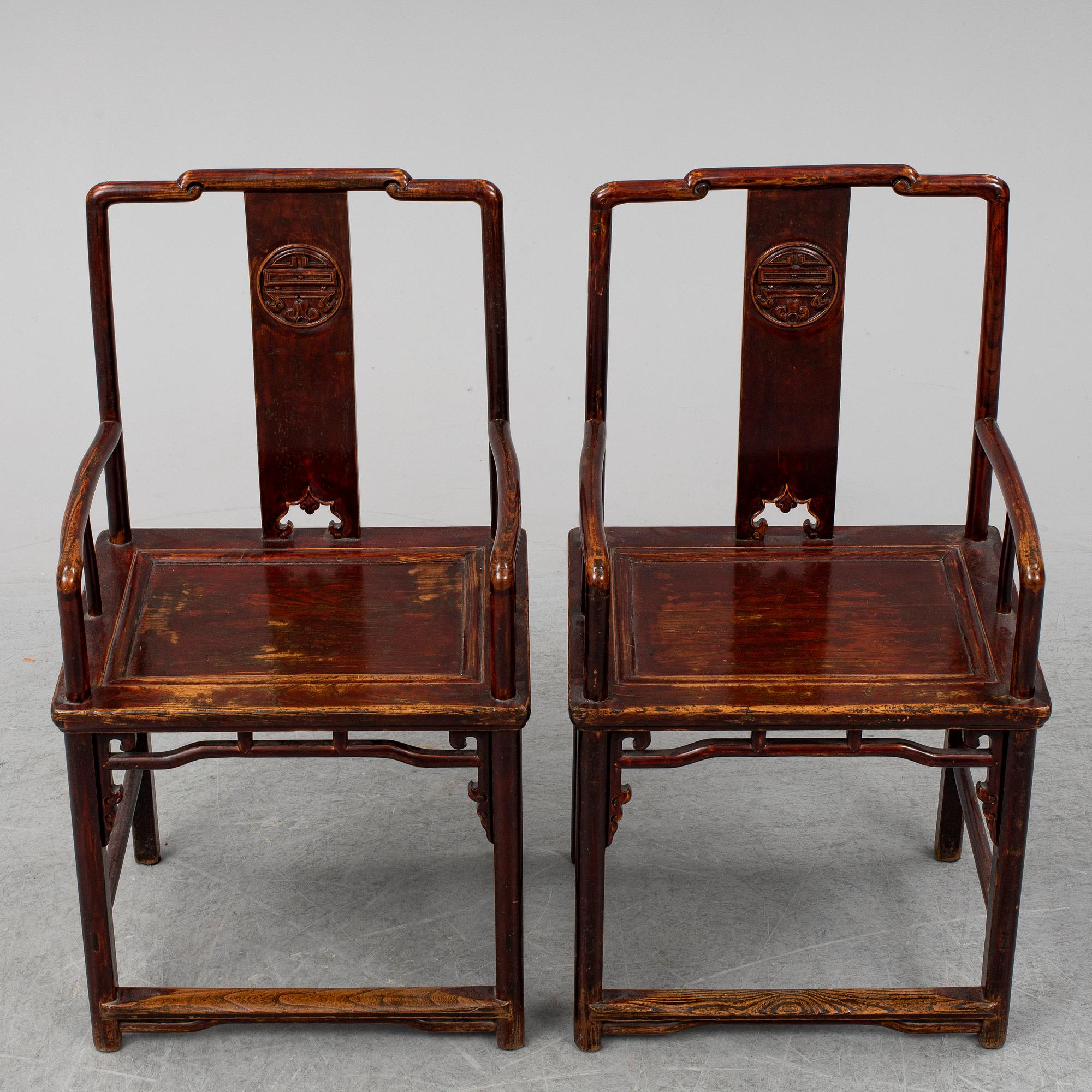 KARMSTOLAR, ett par, Sen Qingdynastin.