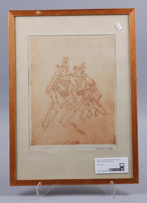 GEOGES PAPAZOFF, etsning, Paris omkring 1930. Sign.