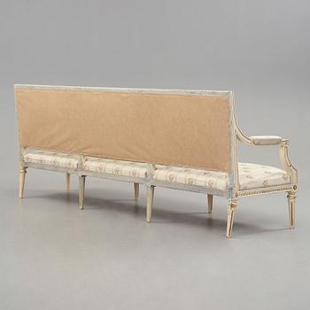 A Gustavian sofa, late 18th centrury, by E Holm.