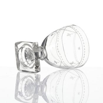 Wine glasses, twelve pieces, Sweden early 19th century.