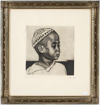 Eduard Wiiralt · EDUARD WIIRALT, gravyr, "Casablanca" signerad i blyerts och signerad och daterad i trycket, 1938 samt 1940.