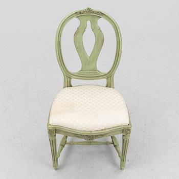 Six Gustavian style chairs, Sweden, mid20th century.