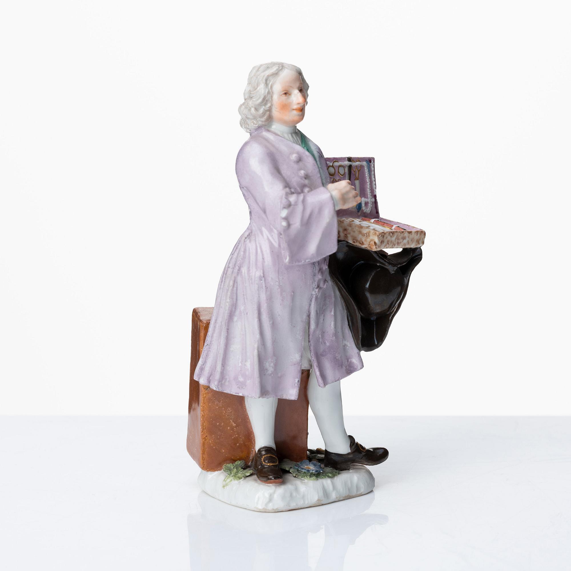 Figurin, porslin. Meissen, "Crie de Paris", 1745. Krimskramsförsäljaren.