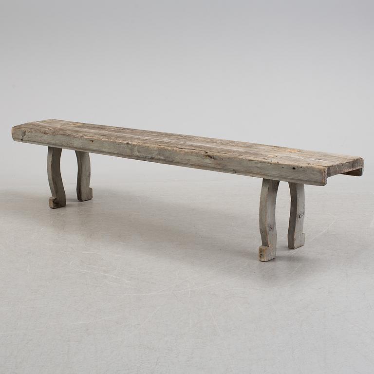 A Swedish 19th century Folk Art bench from Hälsingland.