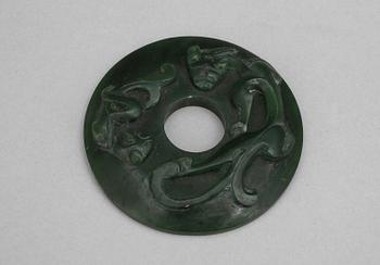 MEDALJONG, jade, Kina 1900/2000-tal.