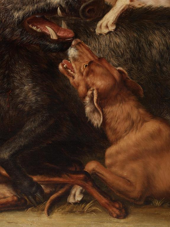 P. Vallati, Wild boar hunting with dogs.