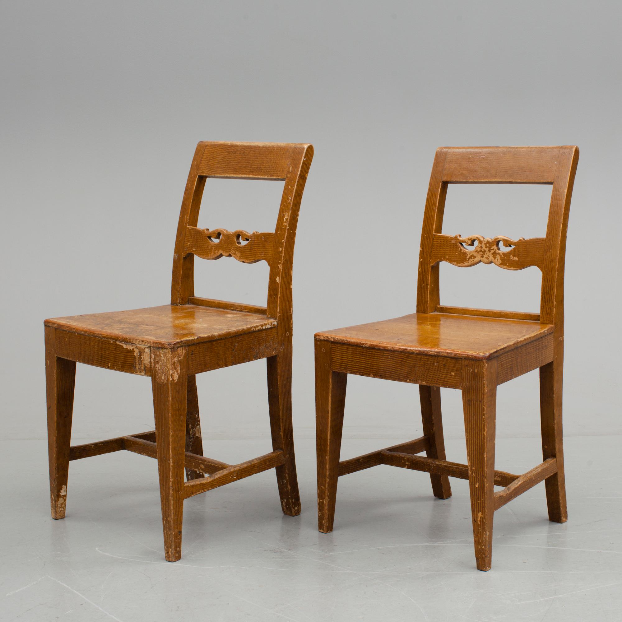 STOLAR 6 st, allmoge. 1800-talets andra hälft.