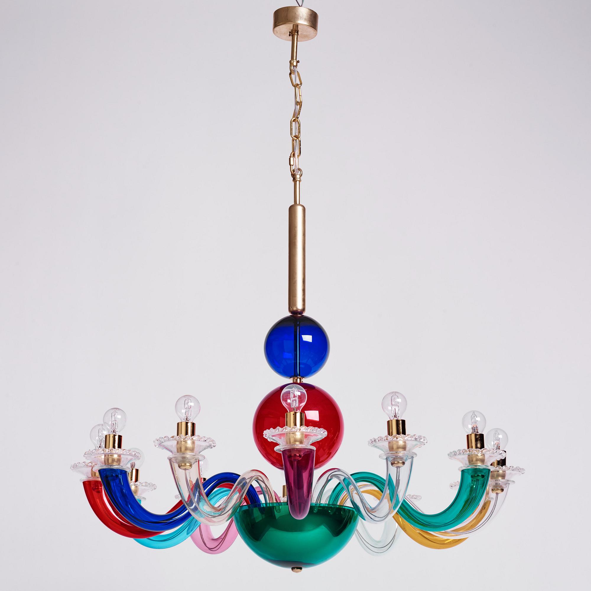 Gio Ponti, a 12 light chandelier, for Venini, Italy, 2014.