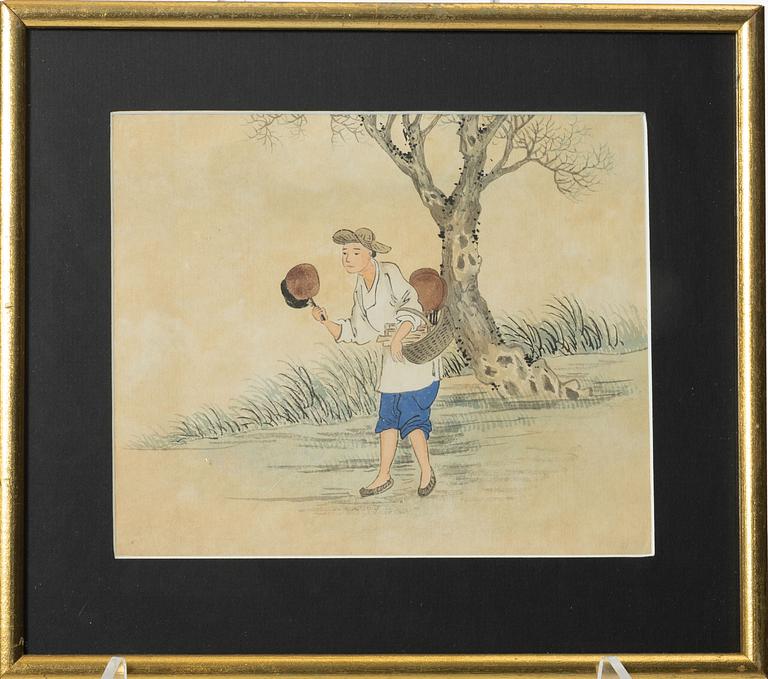 Unidentifed artist, 37 watercolours, China, 20th century.