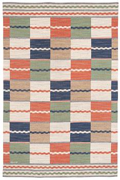 691. CARPET. "Vita Rutmattan". Flat weave (rölakan). 300,5 x 198,5 cm. Signed AB MMF.