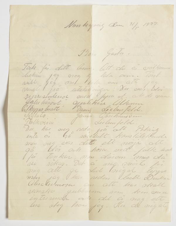 LETTERS (2) and POSTCARD to GAN (Gösta Adrian-Nilsson) from, among others, Vilhelm Bjerke-Petersen and Edvin Ganborg.