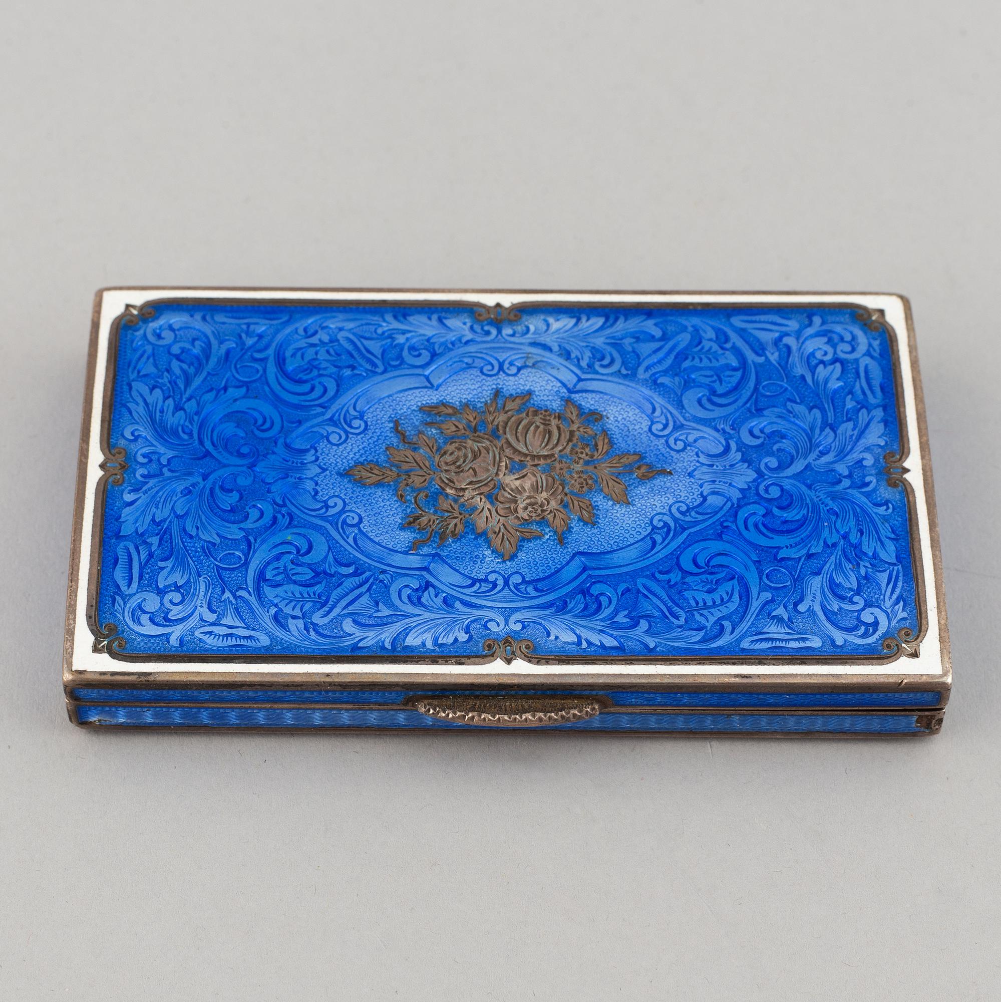 An early 19th century  silver and guilloche enamel box.