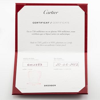 A Cartier ring in platinum with a round brilliant-cut diamond 0.91 ct according to the engraving.