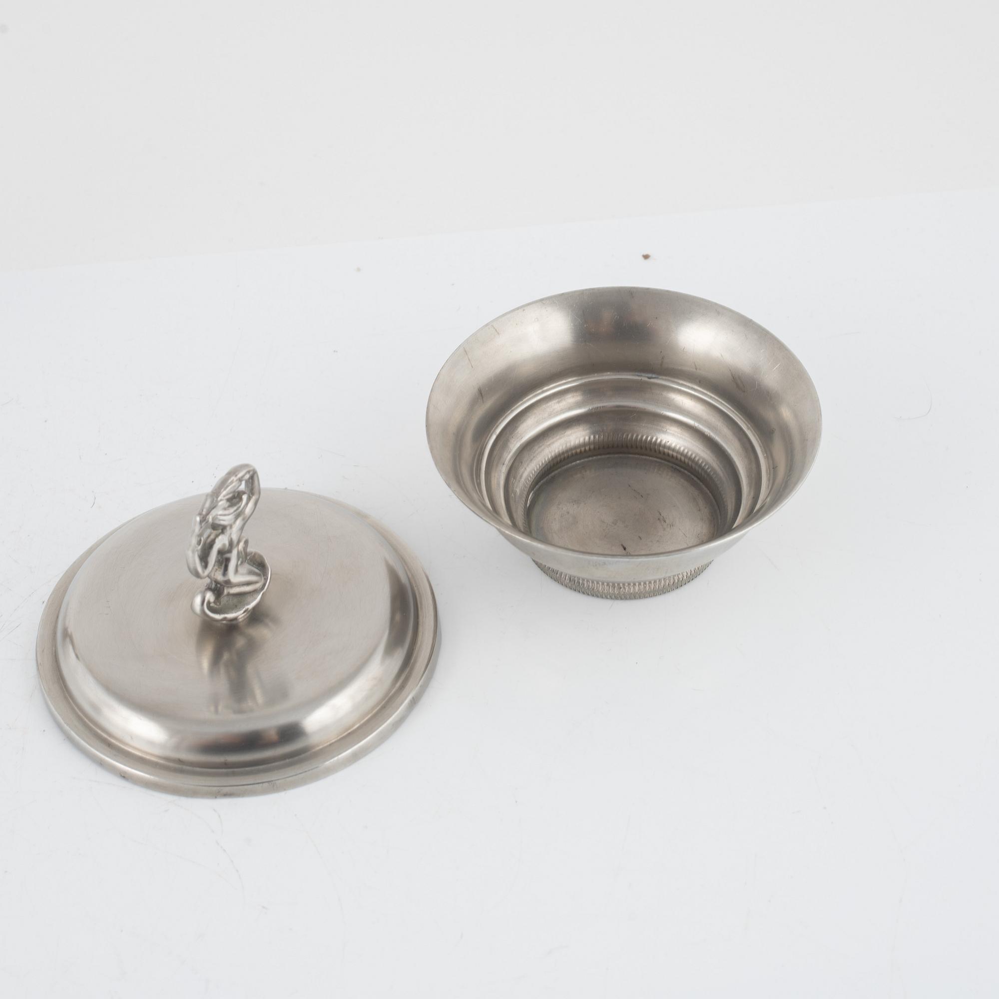 Tin, 3 parts, including CG Hallberg, 1930s.