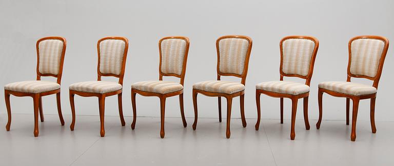 MATSALSMÖBEL, 7 delar, rokokostil, 1900-talets andra hälft.