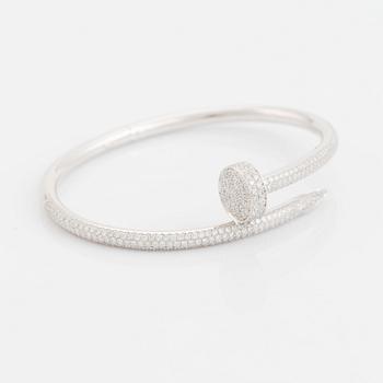 Cartier armband "Juste en Clou" 18K vitguld med runda briljantslipade diamanter.