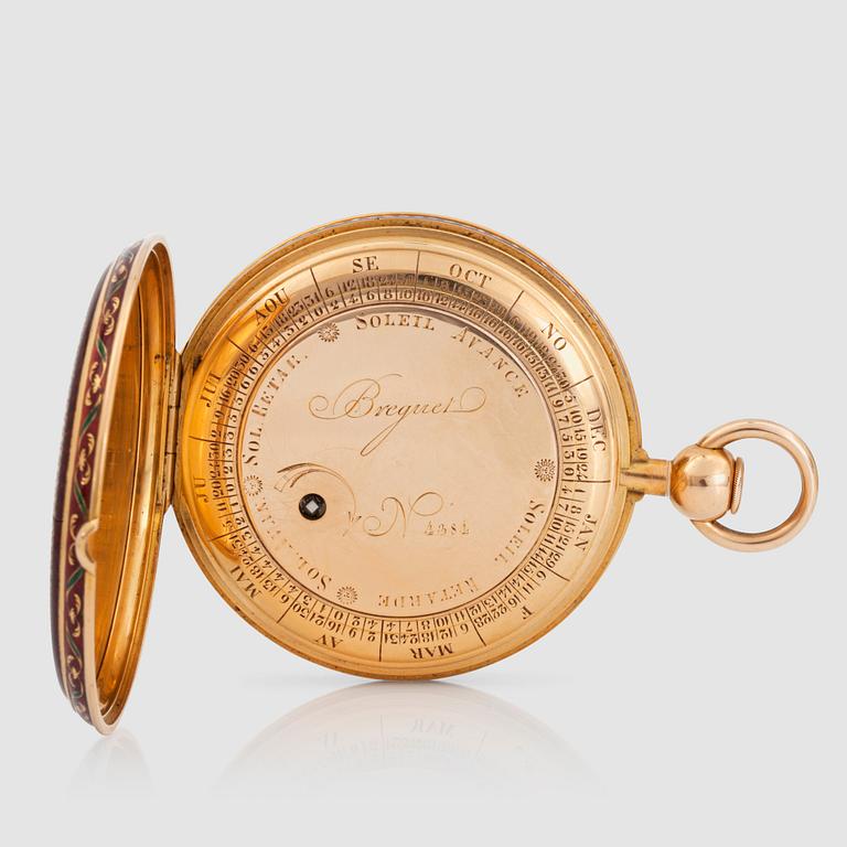 A unique Breguet quarter repeater pocket watch. Duplex movement. Marked with number 1795 and 4384. Case number 2958.