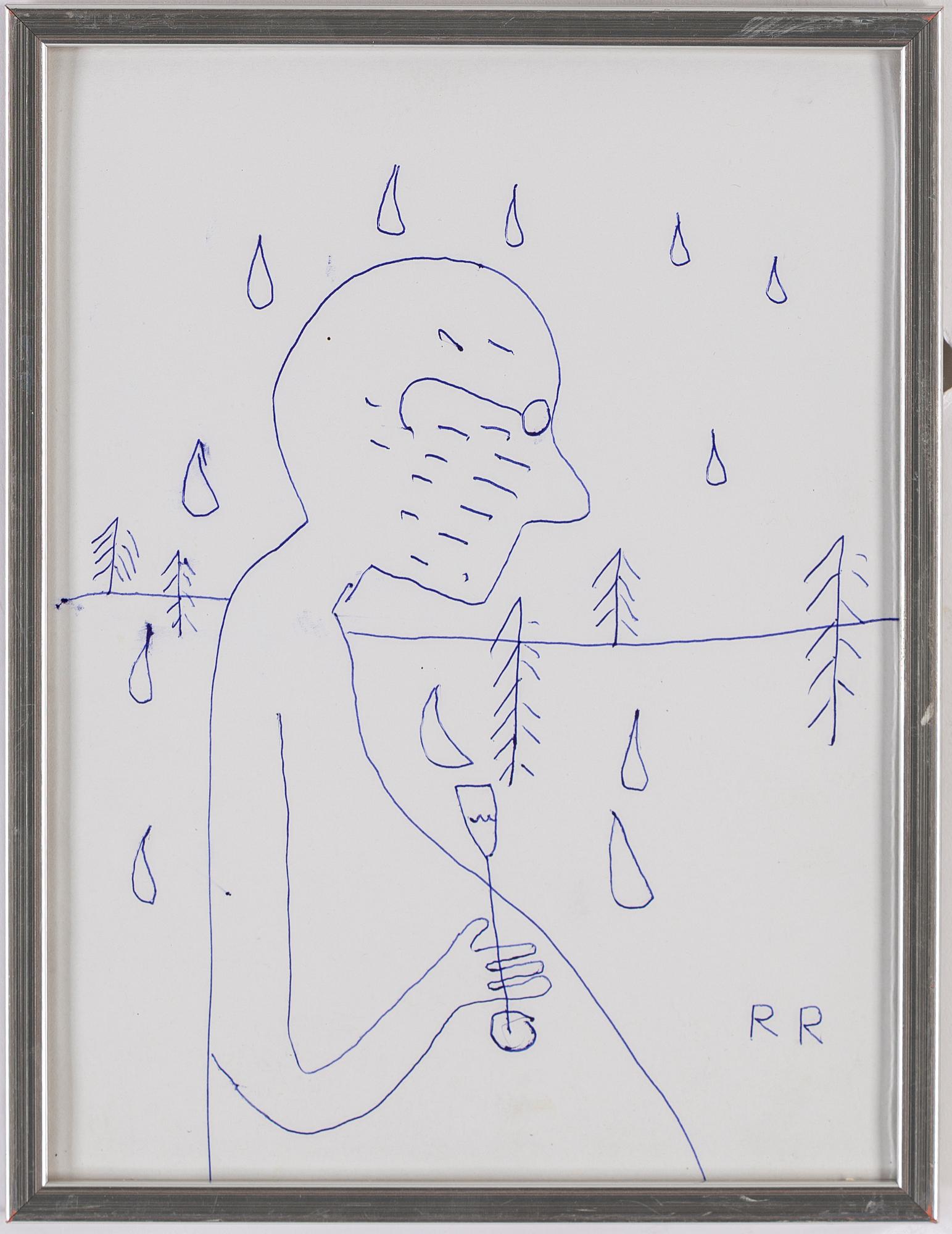 ROGER RISBERG, ballpoint pen on paper, signed RR.
