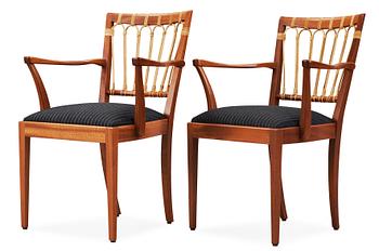367. A pair of Josef Frank mahogany armchairs, Svenskt Tenn.